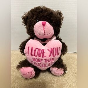 Burton & Burton Valentine Brown Teddy Bear “I Love You More Than Chocolate”